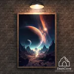 Plakatas &bdquo;Galaktika&ldquo; &ndash; A3 (30 &times; 42 cm), su juodu rėmeliu ir tvirtinimu