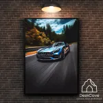 Plakatas &bdquo;Mercedes GT AMG&ldquo; &ndash; A2 (42 &times; 59 cm), su juodu rėmeliu ir tvirtinimu