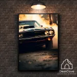 Plakatas &bdquo;Dodge Challenger&ldquo; &ndash; A4 (21 &times; 30 cm), su juodu rėmeliu ir tvirtinimu