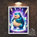 Plakatas &bdquo;Pokemon Snorlax&ldquo; &ndash; A1 (59 &times; 84 cm), su baltu rėmeliu ir tvirtinimu