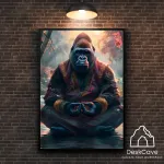 Plakatas &bdquo;Gorila&ldquo; &ndash; A1 (59 &times; 84 cm), su medžio spalvos rėmeliu ir tvirtinimu