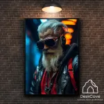 Plakatas &bdquo;Cyber Grandpa&ldquo; &ndash; A4 (21 &times; 30 cm), su medžio spalvos rėmeliu ir tvirtinimu