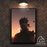 Plakatas &bdquo;Nindzė su raudonomis akimis&ldquo; &ndash; A4 (21 &times; 30 cm), su medžio spalvos rėmeliu ir tvirtinimu