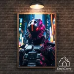 Plakatas &bdquo;Kibernetinis robotas&ldquo; &ndash; A3 (30 &times; 42 cm), su juodu rėmeliu ir tvirtinimu