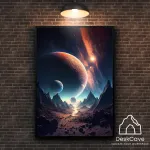 Plakatas &bdquo;Galaktika&ldquo; &ndash; A4 (21 &times; 30 cm), su baltu rėmeliu ir tvirtinimu