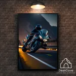 Plakatas &bdquo;Gatvės baikeris&ldquo; &ndash; A3 (30 &times; 42 cm), su juodu rėmeliu ir tvirtinimu