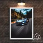 Plakatas &bdquo;Mercedes GT AMG&ldquo; &ndash; A3 (30 &times; 42 cm), su baltu rėmeliu ir tvirtinimu