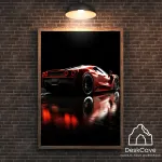 Plakatas &bdquo;Ferrari Superfast&ldquo; &ndash; A3 (30 &times; 42 cm), su medžio spalvos rėmeliu ir tvirtinimu