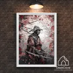 Plakatas &bdquo;Samurajus&ldquo; &ndash; A2 (42 &times; 59 cm), su baltu rėmeliu ir tvirtinimu