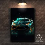 Plakatas &bdquo;Lamborghini Hurracan&ldquo; &ndash; A1 (59 &times; 84 cm), su juodu rėmeliu ir tvirtinimu