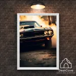 Plakatas &bdquo;Dodge Challenger&ldquo; &ndash; A2 (42 &times; 59 cm), su baltu rėmeliu ir tvirtinimu