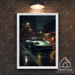 Plakatas &bdquo;Porsche GT3RS&ldquo; &ndash; A2 (42 &times; 59 cm), su baltu rėmeliu ir tvirtinimu