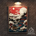Plakatas &bdquo;Japonijos tapyba&ldquo; &ndash; A3 (30 &times; 42 cm), su juodu rėmeliu ir tvirtinimu