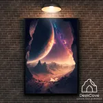Plakatas &bdquo;Paslaptingas urvas&ldquo; &ndash; A3 (30 &times; 42 cm), su juodu rėmeliu ir tvirtinimu