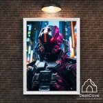 Plakatas &bdquo;Kibernetinis robotas&ldquo; &ndash; A2 (42 &times; 59 cm), su baltu rėmeliu ir tvirtinimu
