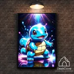 Plakatas &bdquo;Pokemon Squirtle&ldquo; &ndash; A2 (42 &times; 59 cm), su juodu rėmeliu ir tvirtinimu