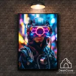 Plakatas &bdquo;Cyber Man with Goggles&ldquo; &ndash; A3 (30 &times; 42 cm), su juodu rėmeliu ir tvirtinimu
