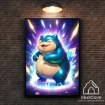 Plakatas &bdquo;Pokemon Snorlax&ldquo; &ndash; A2 (42 &times; 59 cm), su juodu rėmeliu ir tvirtinimu
