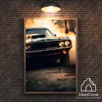 Plakatas &bdquo;Dodge Challenger&ldquo; &ndash; A3 (30 &times; 42 cm), su medžio spalvos rėmeliu ir tvirtinimu