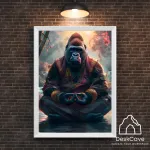 Plakatas &bdquo;Gorila&ldquo; &ndash; A2 (42 &times; 59 cm), su baltu rėmeliu ir tvirtinimu
