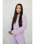 Sofa Killer violetinės spalvos lininis kombinezonas moterims