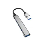 USB &scaron;akotuvas Dudao A16B 4-in-1 adapter USB-A to 4xUSB3.0 pilkas