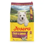Josera MiniJunior Duck + Salmon sausas pa&scaron;aras mažų veislių jauniems &scaron;unims su antiena ir la&scaron;i&scaron;a, 10 kg