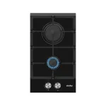 Simfer | Hob | H3.201.TGRSP | Gas on glass | Number of burners/cooking zones 2 | Rotary knobs | Black