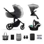 KINDERKRAFT universalus vežimėlis 3in1 PRIME 2 3IN1 MINK PRO SHADOW GREY, KSPRIM02GRY300I
