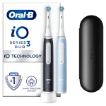 Oral-B | Electric Toothbrush Duo Pack | iO3 Series | Rechargeable | For adults | Number of brush heads included 2 | Number of teeth brushing modes 3 | Matt Black/Ice Blue