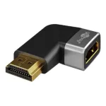 Goobay HDMI Angled Adapter 270&deg; Horizontal, 8K @ 60 Hz, Gold-Plated, Black/Silver | 72012
