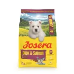 Josera MiniJunior Duck + Salmon sausas pa&scaron;aras mažų veislių jauniems &scaron;unims su antiena ir la&scaron;i&scaron;a, 3 kg