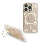 Guess PC/TPU Electroplated Stand Camera Frame MagSafe Case with Interchangeable Backgrounds for iPhone 16 / Pro