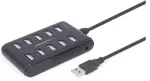 Gembird UHB-U2P10P-01 USB 2.0 10-port Hub / black