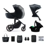 KINDERKRAFT universalus vežimėlis 3in1 PRIME 2 3IN1 MINK PRO VENEZIAN BLACK, KSPRIM02BLK300I