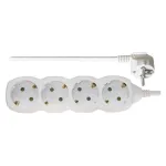 Emos ilgiklis 4 lizdų 3.0m su įžeminimu (baltas) 1.5mm2