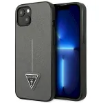 Guess GUHCP13SPSATLG Saffiano Triangle Logo Hardcase for iPhone 13 mini 5,4" / silver