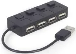 Gembird UHB-U2P4-05 USB 2.0 4-Port Hub with Switches / black