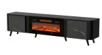 Cama RTV cabinet Volare 200 x 39 x 49 cm black/san sebastian + fireplace