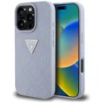 Case Guess Hot Stamp 4G Pattern Triangle Metal Logo for iPhone 16 Pro Max / purple