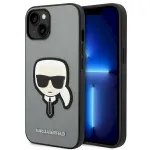 Karl Lagerfeld KLHCP14SSAPKHG Saffiano Karl`s Head P Hardcase for iPhone 14/15/13 6,1" / silver