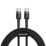 Baseus Cafule 3A 2.0m USB-C - USB-C kabelis su nailoniniu &scaron;arvu, juodas / pilkas