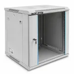 Qoltec RACK Cabinet 19" | 12U | 600 x 635 x 450 | Tempered doors | Hanging | Steel case | Lock | Grey