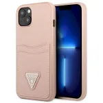 Guess GUHCP13SPSATPP Saffiano Triangle Logo Cardslot Hardcase for iPhone 13 mini 5,4" / pink