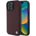 BMW BMHMP16X23RDDR Sign Leather Diamond Metal Logo MagSafe Hardcase for iPhone 16 Pro Max 6.9" / red