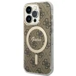 Guess GUHMP15LH4STW Hardcase IML 4G MagSafe for iPhone 15 Pro 6.1" / brown