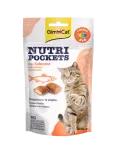 GimCat Nutri Pockets with Salmon & Omega 3&6 skanėstai katėms su La&scaron;i&scaron;a, Omega 3 ir 6 riebalų rūg&scaron;timis 60g
