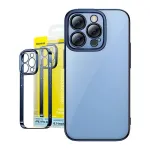 Baseus Glitter Transparent Case and Tempered Glass Set for iPhone 14 Pro / blue