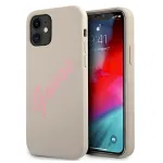 Guess GUHCP12SLSVSGP Silicone Vintage for iPhone 12 mini 5,4" / grey pink
