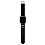 Karl Lagerfeld Pasek KLAWLSLCK Apple Watch 42/44/45mm Silicone Choupette Heads / black